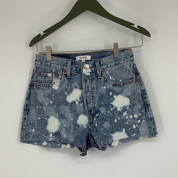RE/DONE Size 25 70s High Rise Denim Short Splash Jean $215 msrp G14-9 - Picture 2 of 9